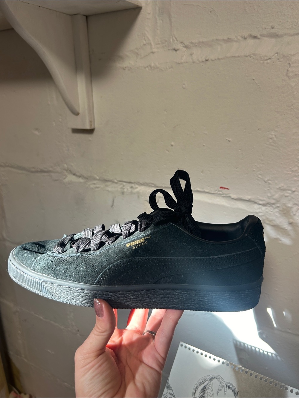 Puma Suede Women’s Skater Low-Top Sneakers - Black